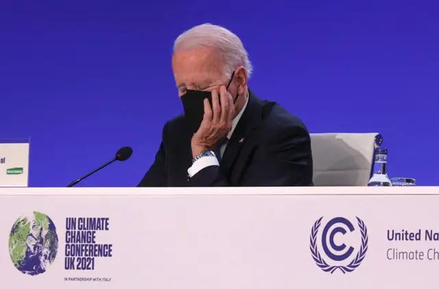 President Joe Biden asleep at COP26