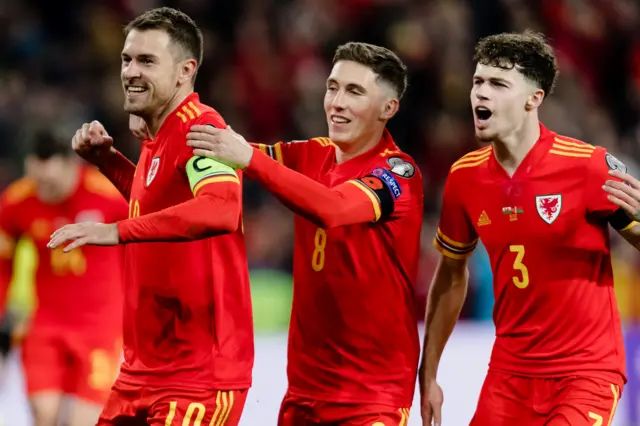 Wales celebrate against Belarus