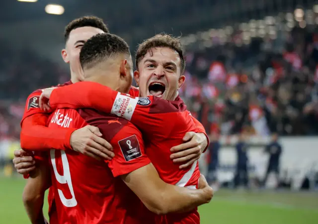 Switzerland celebrate their winner