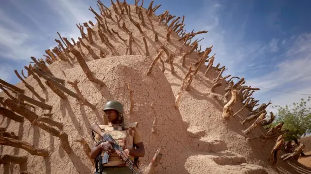 A security officer in the sahel