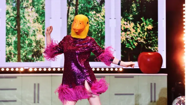 Sophie Ellis Bextor in a duck costume