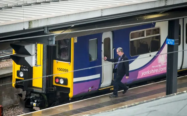 A Northern Rail train at Leeds Railway Station