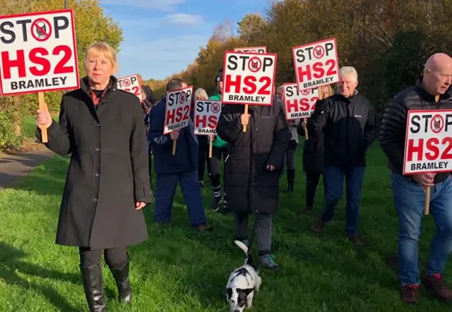 HS2 protesters in Bramley, Leeds