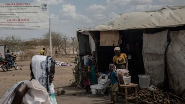 A refugee seen in Kakuma refugee camp, north-west Kenya