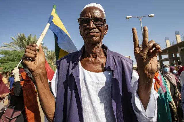 Sudanese people stage a demonstration on 17 November, 2021.