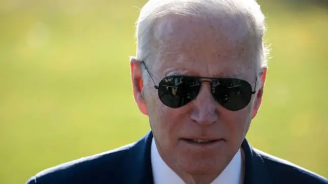 President Joe Biden speaks to reporters after returning to the White House from Walter Reed Medical Center, 19 November 2021