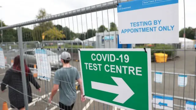 Covid test centre in Lisburn, Northern Ireland