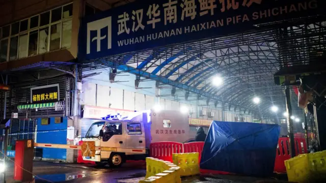 The Huanan Seafood Wholesale Market in Wuhan