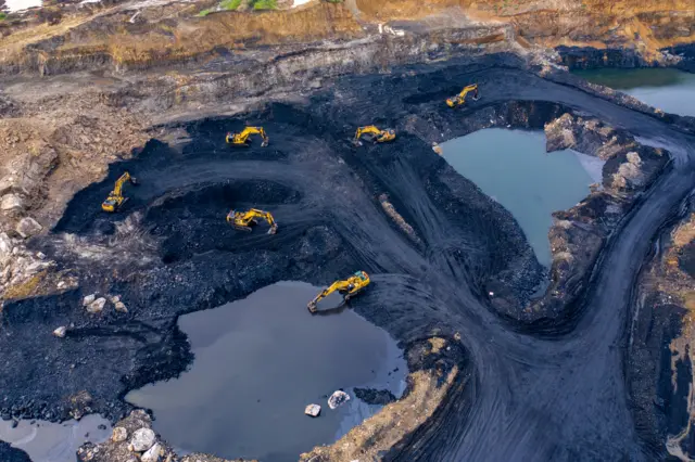 Open-cast coal mine in South Africa