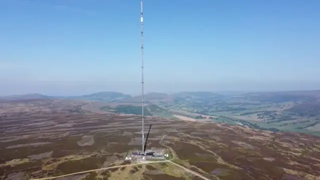 The Bilsdale mast caught fire on 10 August