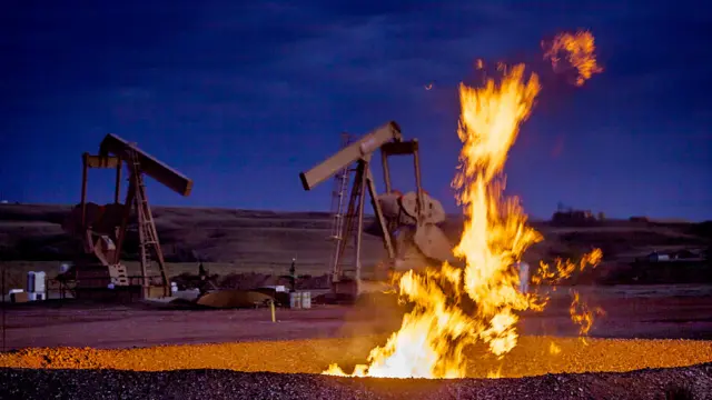 A flaring pit in the US