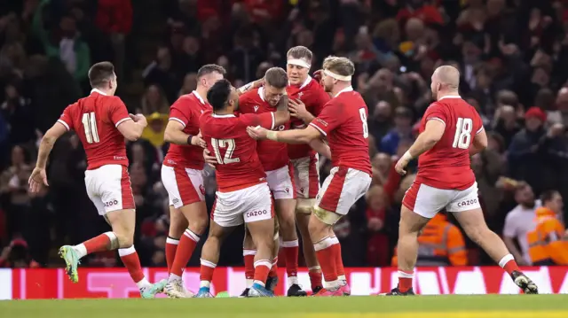 Wales celebrate