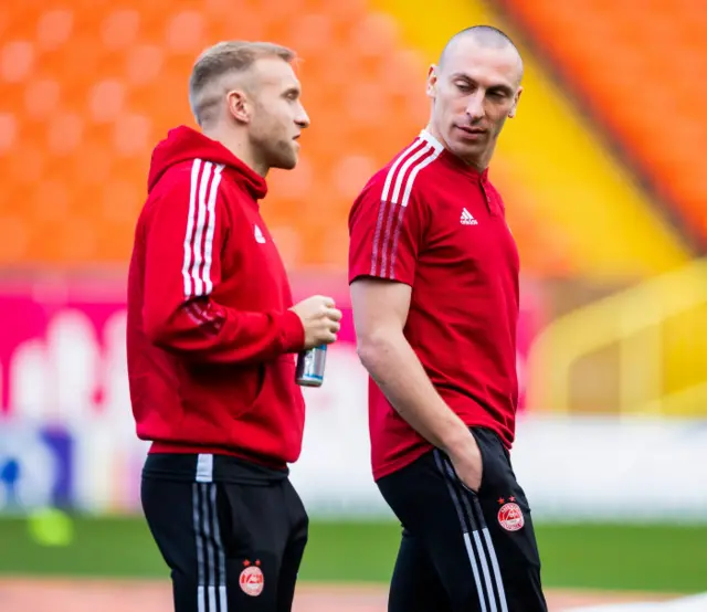 Aberdeen's Dylan McGeouch and Scott Brown