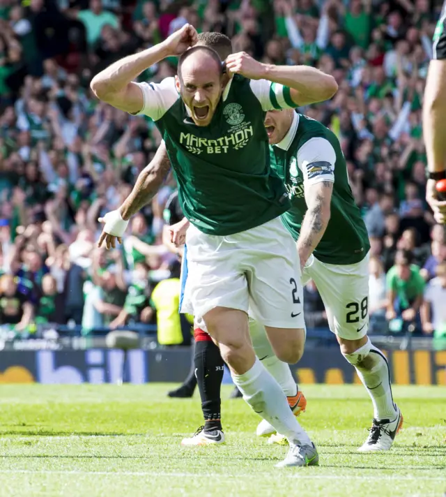 David Gray's late goal won the Scottish Cup for Hibs in 2016