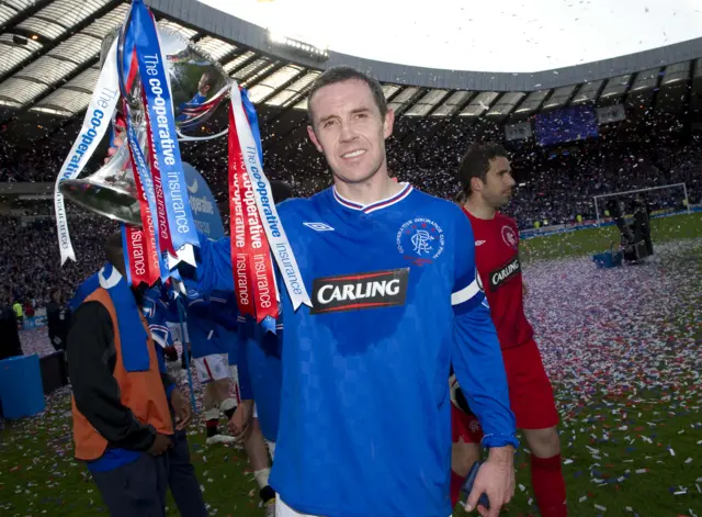 Rangers captain David Weir with the 2010 League Cup