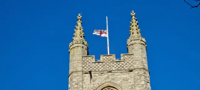 The flag at St Mary's Church in Prittlewell