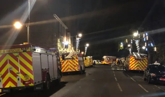 Fire engines at York Minster