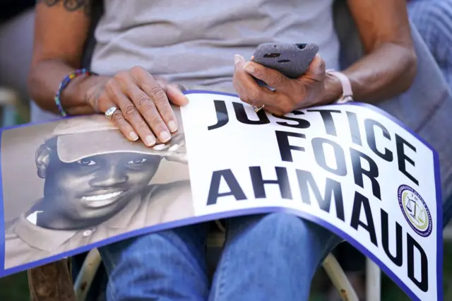 Justice for Ahmaud sign