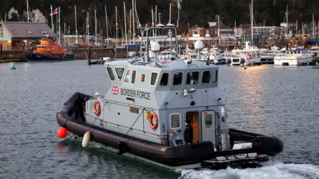 Border force boat in Dover harbour