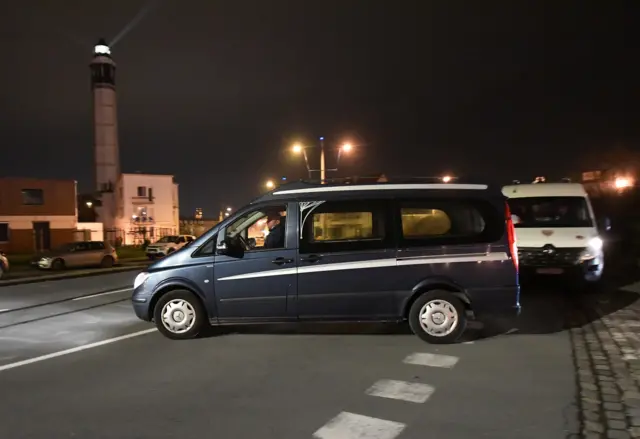 Funeral van in port of Calais