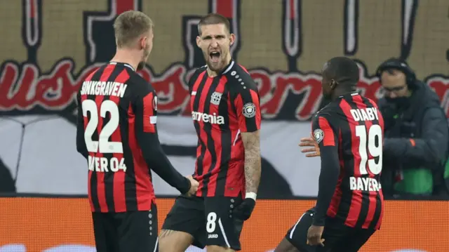 Leverkusen celebrate