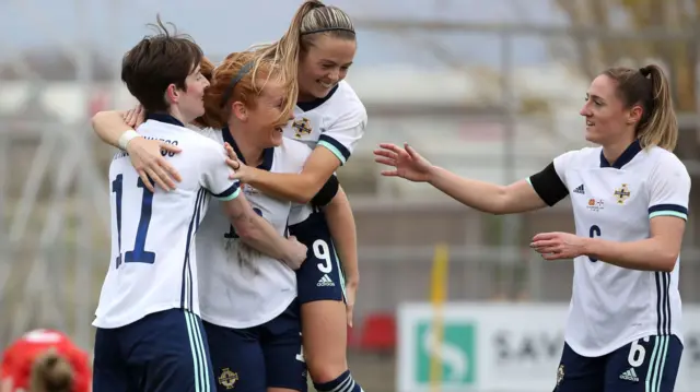 Northern Ireland players celebrate