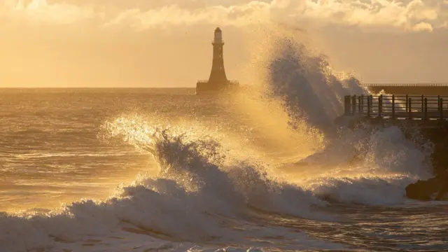 Waves break at Seaham