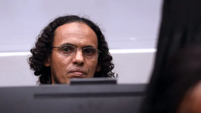 Malian jihadist Ahmad al-Faqi al-Mahdi looks on at the International Criminal Court (ICC) in The Hague on September 27, 2016,