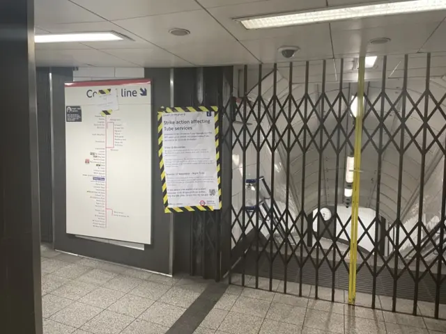 Closed central line platform