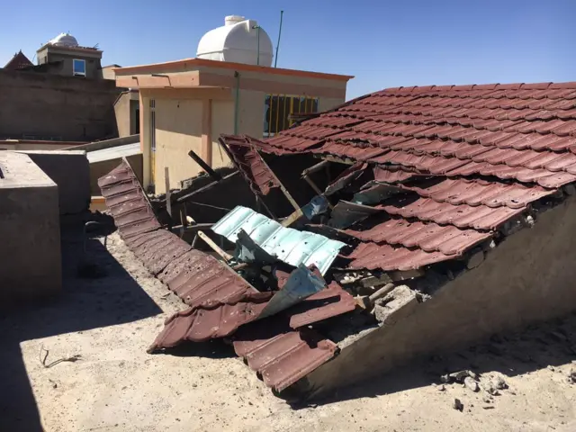 Damaged roof