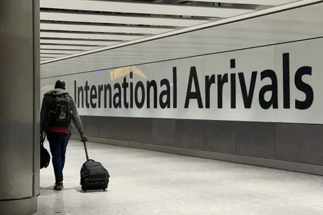 Internationals arrivals terminal at Heathrow airport