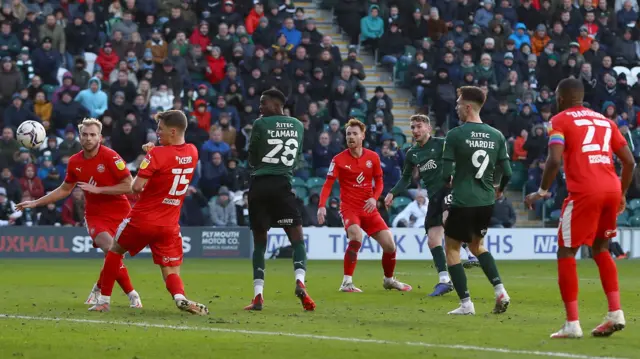 Danny Mayor scores for Plymouth