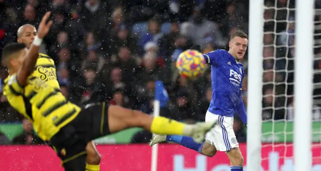 Vardy restores Leicester's lead