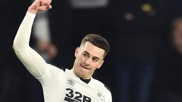 Tom Lawrence celebrates