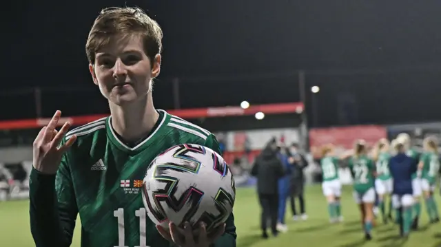 McGuinness with the match ball