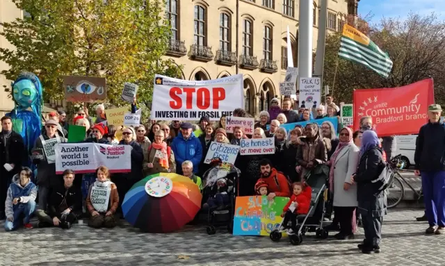 COP26 protest in Bradford