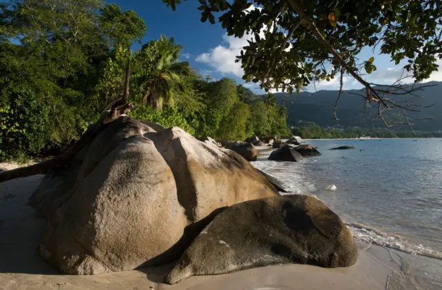 Sea shore near Beau Vallon beach, Mahe island, Seychelles