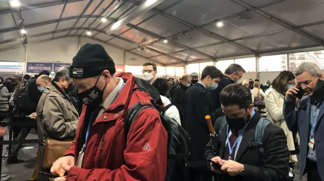 COP26 queue on Thursday