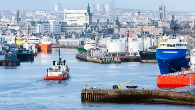 A view of Aberdeen's port area