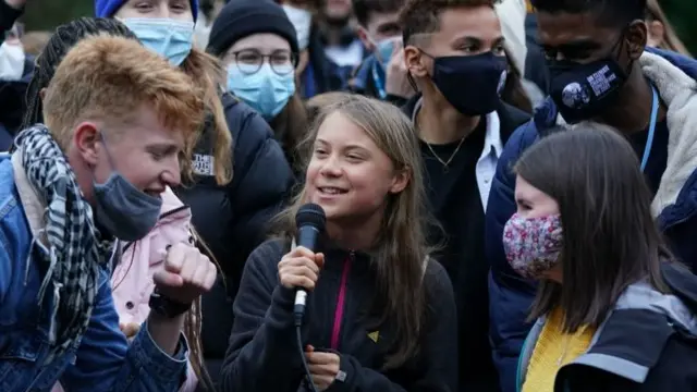 Greta Thunberg on the first day of COP26