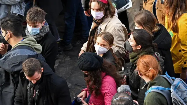 Greta Thunberg in the crowd