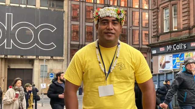 Bernard Ewekia from Tuvalu, in Glasgow