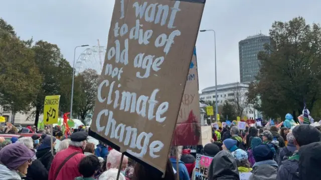 Cardiff protest banner