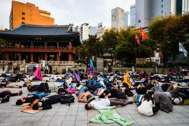 Protesters in Seoul