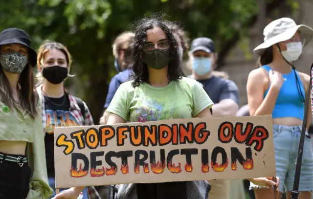 Protestors in Australia