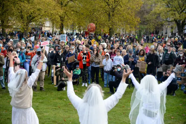 Protesters in Bristol