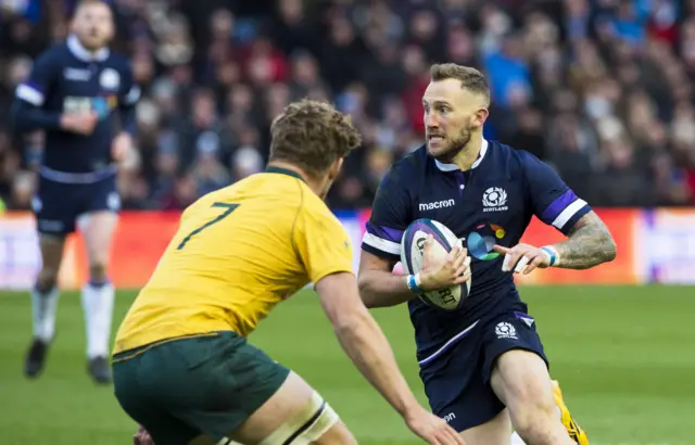 Byron McGuigan had a dream game for Scotland against Australia