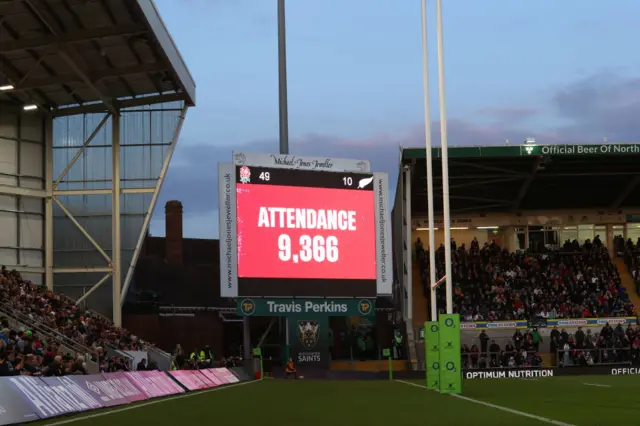 The crowd at Northampton's Franklin's Gardens