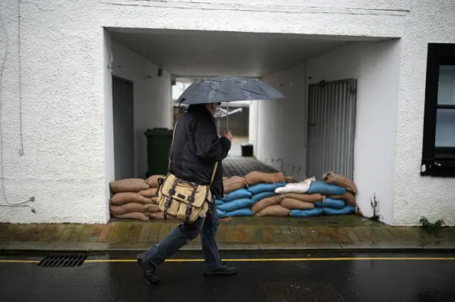 Flood preparations in Cockermouth last month