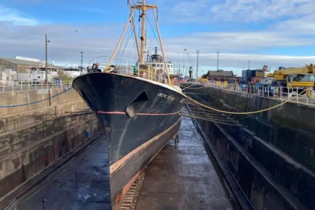 Arctic Corsair in dry dock